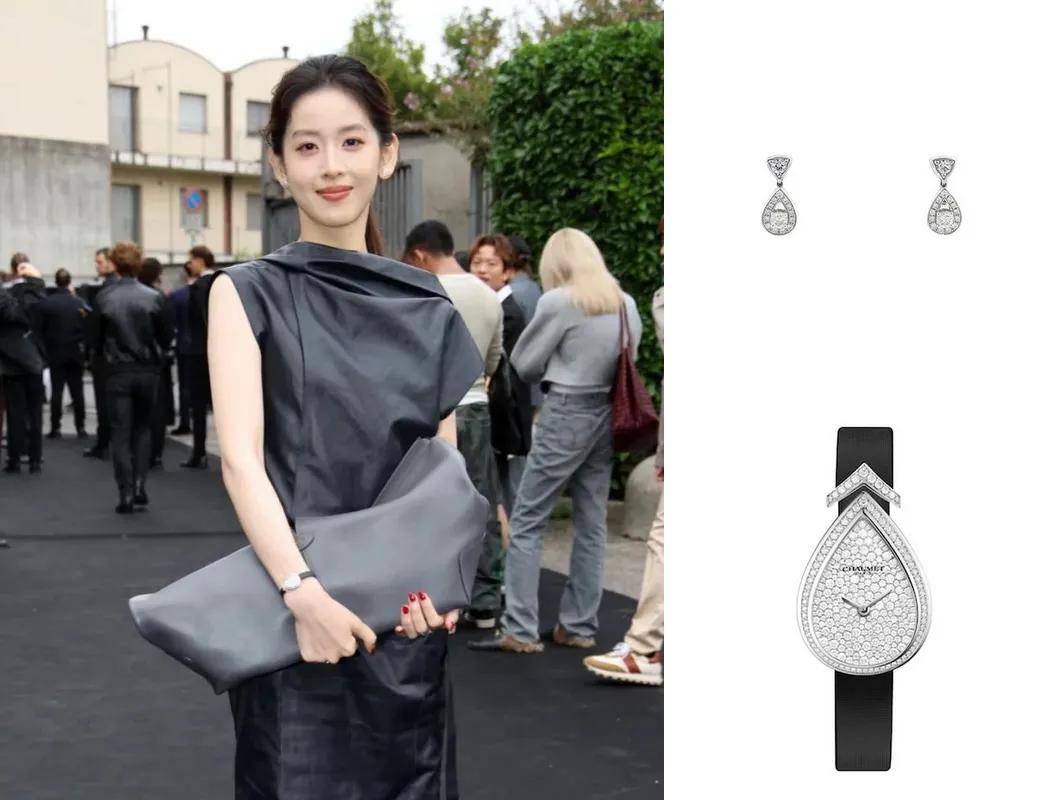 也爱穿“中产三宝”！“该省省该花花”瓦力游戏章泽天看展戴80万香奈儿耳环(图10)