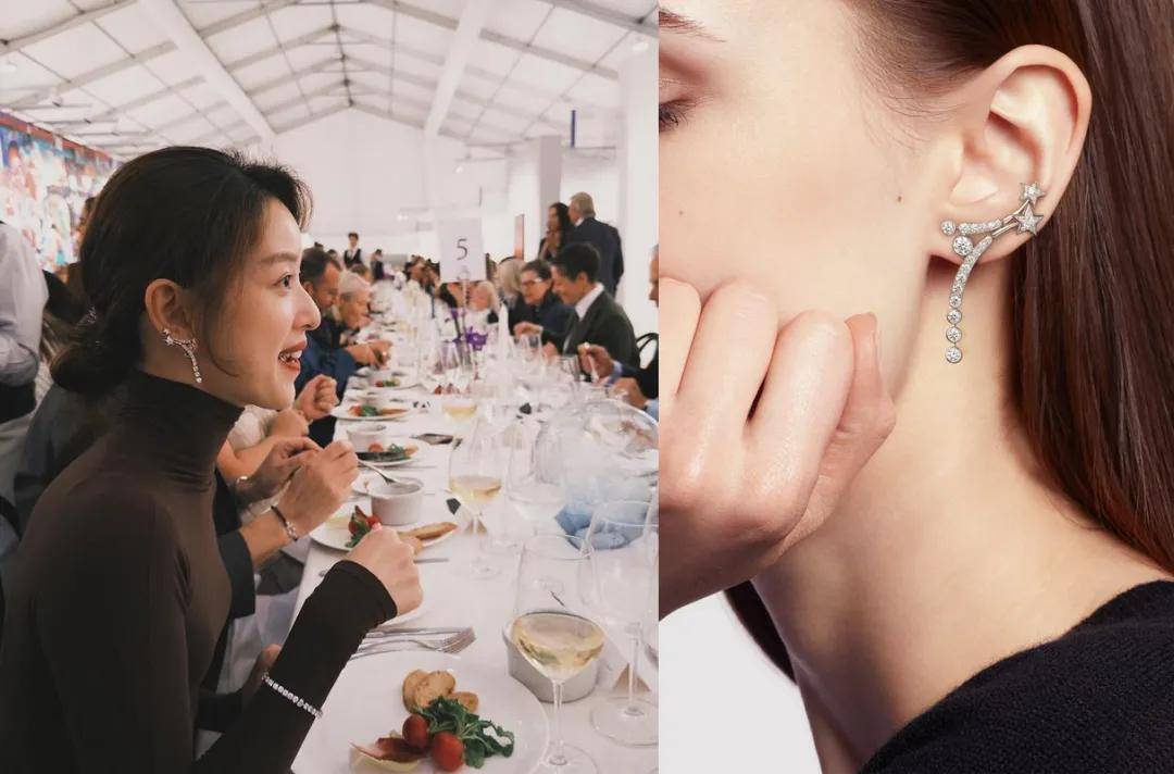 也爱穿“中产三宝”！“该省省该花花”瓦力游戏章泽天看展戴80万香奈儿耳环(图15)